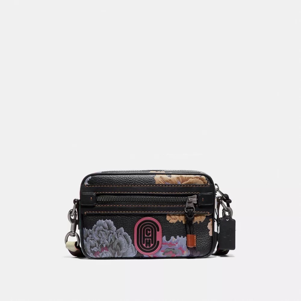 COACH X Kaffe Fassett Signature Academy Crossbody Floral Bag Black